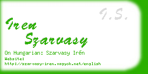 iren szarvasy business card